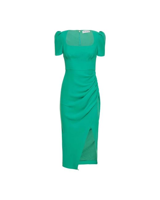 Self-Portrait Green Long Elegant Dress With Sophisticated Draping