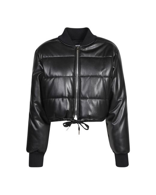Chaqueta negra acolchada de cuero sintético MSGM de color Black