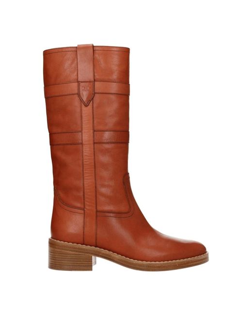 Celine High Boots in Brown | Lyst UK