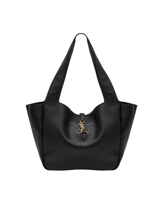 Tote Bags Saint Laurent de color Black