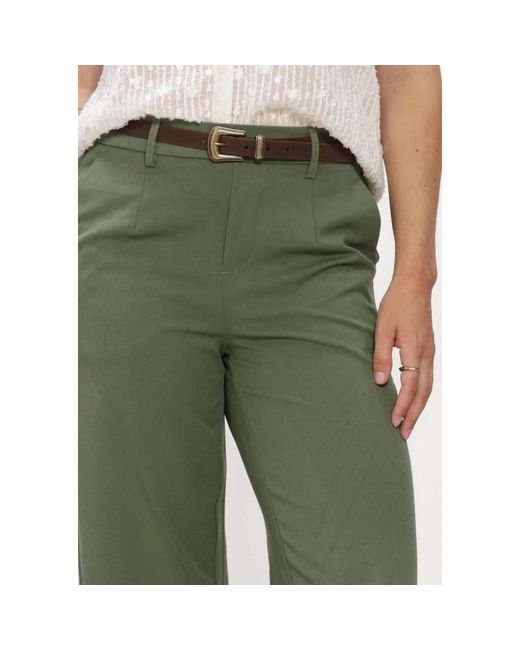 Object Wide Trousers in het Green