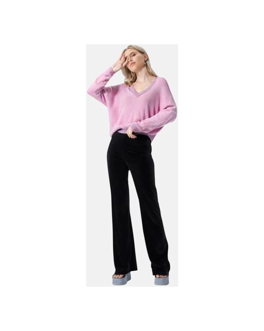 Liu Jo Pink Langarm V-Ausschnitt Sweatshirt