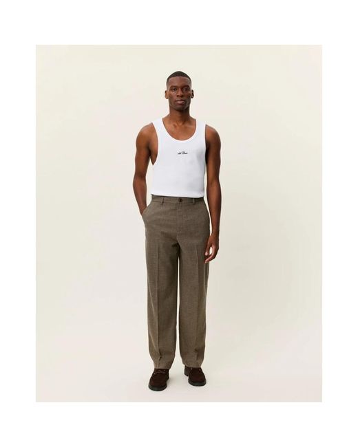 Les Deux Green Straight Trousers for men