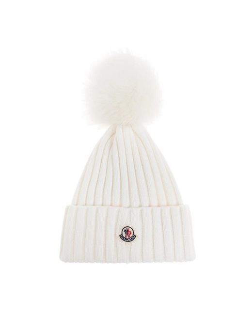 Moncler Muts Met Pompon in het White