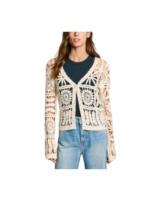 Pepe Jeans Truien & Vesten ,Katoen Elegante Gebreide Vest Olympia in het Natural