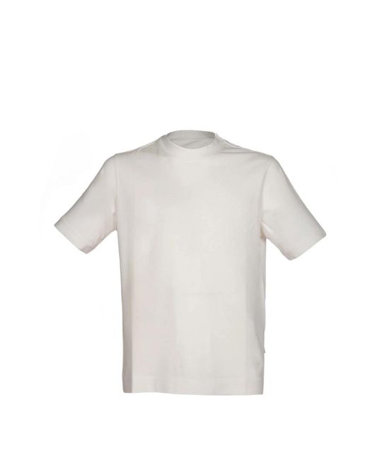 Colletto a costine t-shirt in cotone bianco latte di Circolo 1901 in White da Uomo