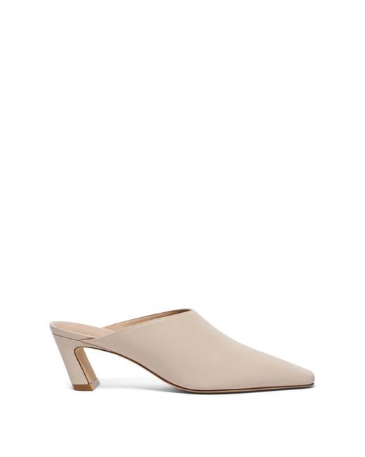Stuart Weitzman Natural Heeled Mules