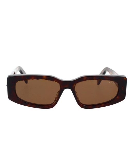 Forma geometrica occhiali da sole con lenti marroni di BVLGARI in Brown