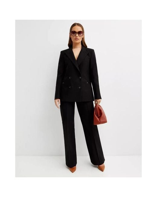 Fay Black Straight Trousers