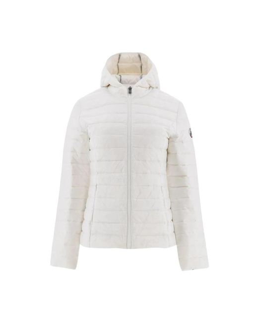 J.O.T.T Jassen ,Wit ,Leer Getailleerde Parka Met Capuchon in het White