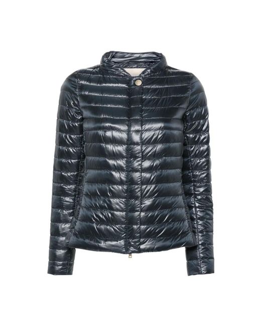 Herno Jassen ,Blauw ,Leer Elena Jacket in het Blue