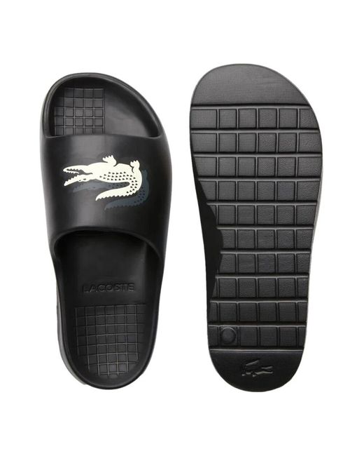 Lacoste Schwarze serve slide clogs in Black für Herren