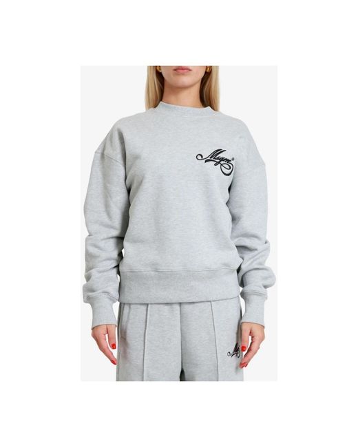 MSGM Cursive Logo Jersey Sweatshirt in het Gray