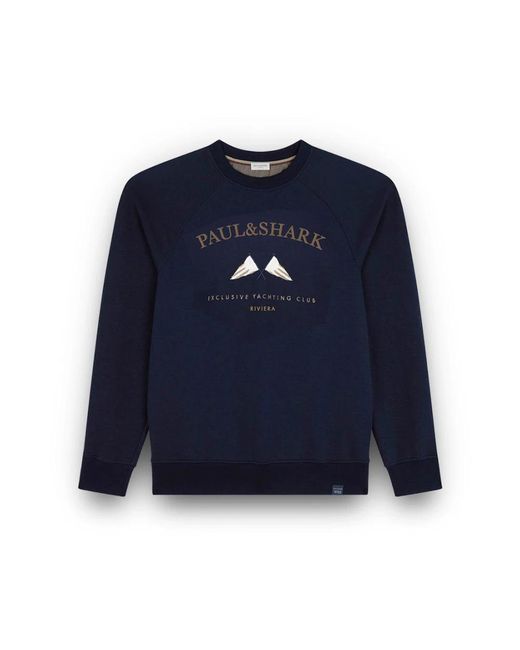 Paul & Shark Bestickter X-Soft Baumwoll-Sweatshirt in Blue für Herren