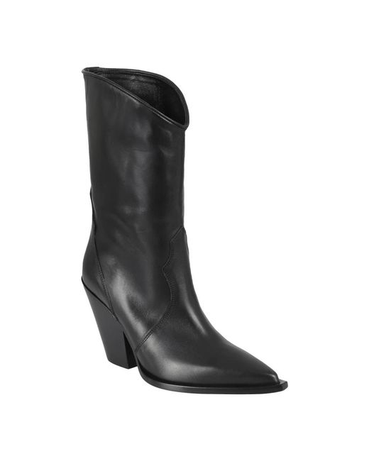 Elena Iachi Black Cowboy & Biker Boots