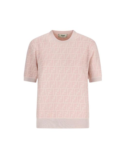 Fendi Pullover Ff Knit in het Pink