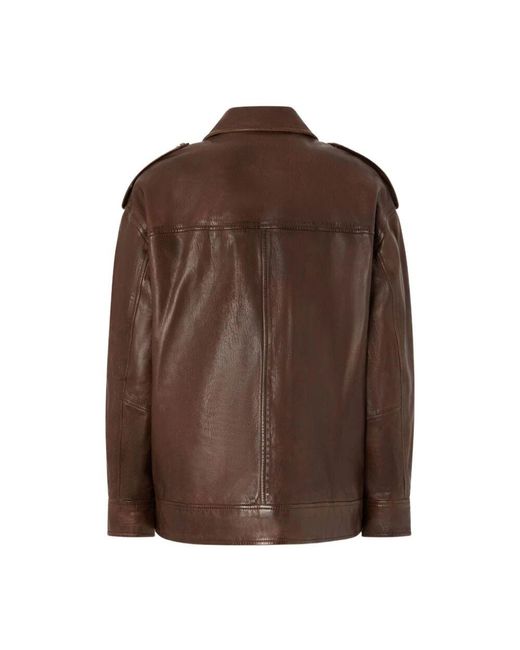 Leather Jackets Pinko en coloris Brown