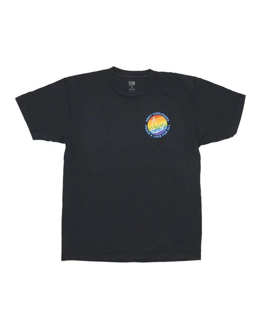 Obey Tops ,Zwart ,Katoen Vrede & Liefde Klassieke Tee Vintage Zwart in het Black voor heren