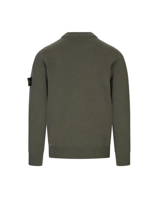 Stone Island Green Round-Neck Knitwear for men