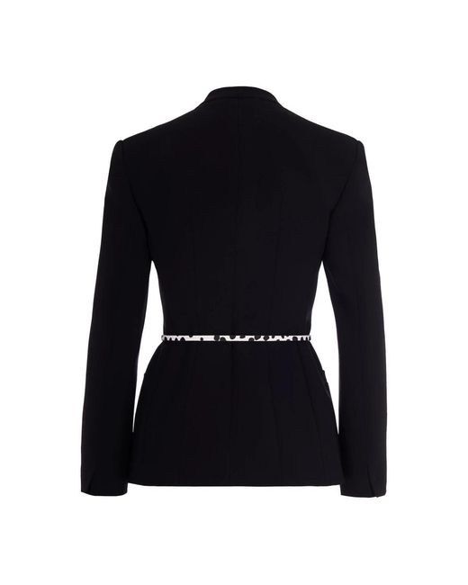 Max Mara Jassen ,Zwart ,Leer Quinoa Jacket in het Black