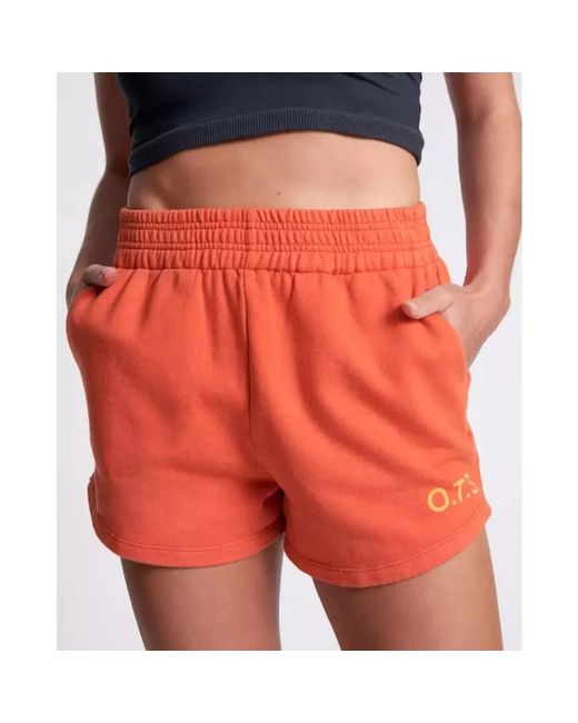 One Teaspoon Orange Neon hustle baumwollshorts