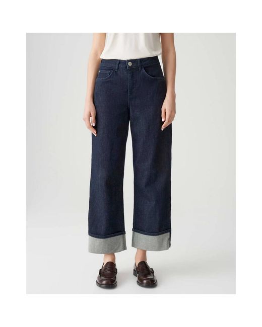 Opus Turn Up Jeans in het Blue