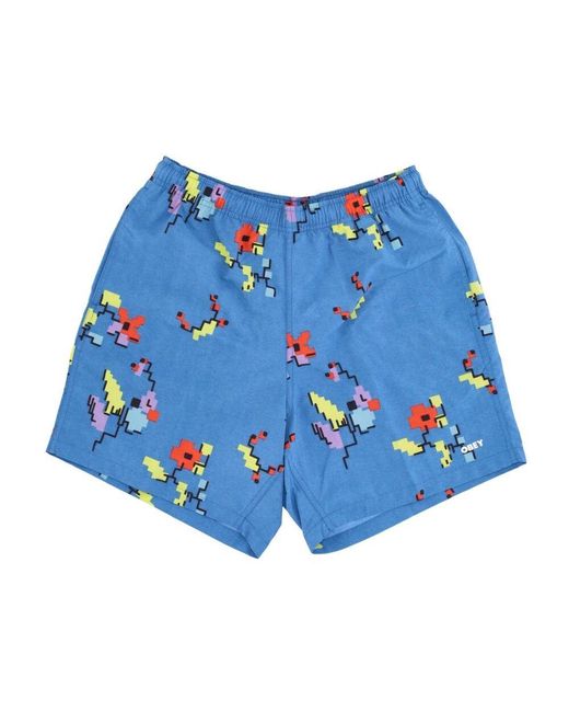 Obey Blue Casual Shorts for men