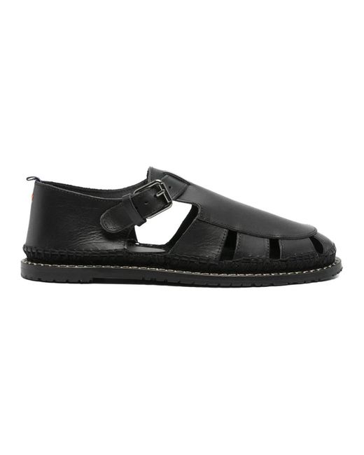 Castaner Black Flat Sandals for men