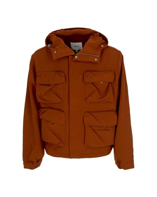 Arte' Jassen ,Oranje ,Polyester Technische Stof Hoodie Jas Oranje in het Brown voor heren