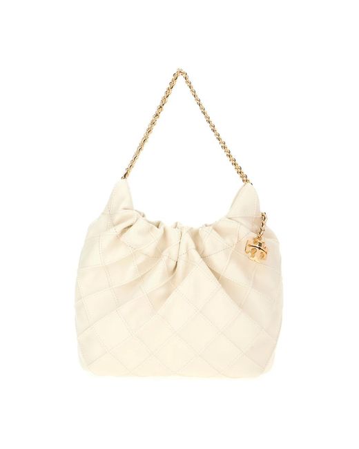 Tory Burch Natural Mini Fleming Bag