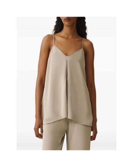 Fabiana Filippi Brown Sleeveless Tops