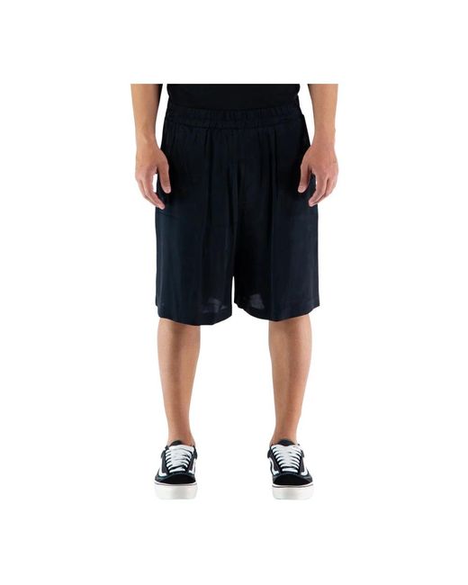 Laneus Black Long Shorts for men