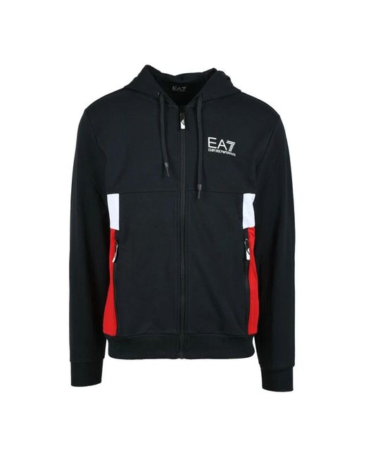 EA7 Black Zip-Throughs for men