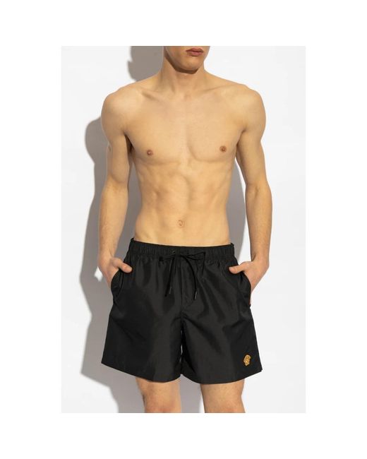 Versace Badeshorts mit patch in Black für Herren