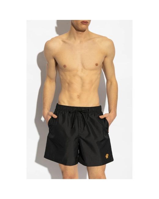 Versace Badeshorts mit patch in Black für Herren