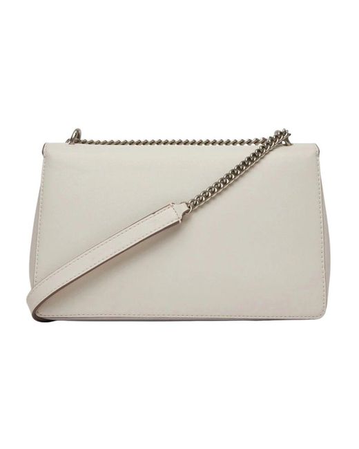 Calvin Klein Metallic Elegante Umhängetasche Mit Klappe Und Kette