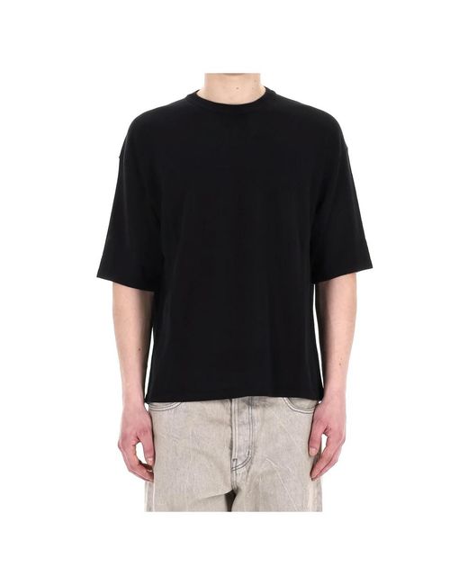 Roberto Collina Tops ,Zwart ,Katoen Zwarte Katoenen T-Shirt Met Korte Mouwen in het Black voor heren