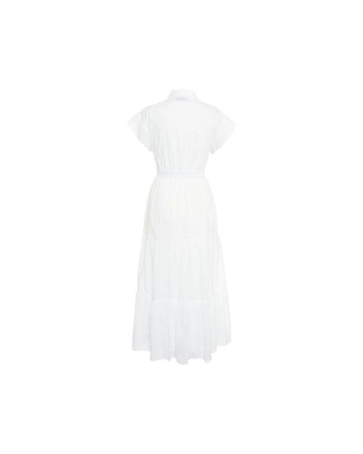 Abito camicia bianco con gonna a strati di Kaos in White