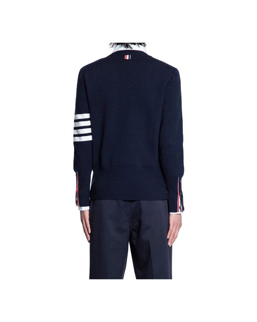 Thom Browne Round-Neck Knitwear in het Blue voor heren