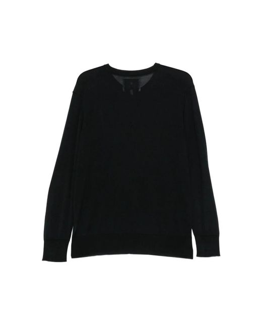 Seven Gauge Black Round-Neck Knitwear for men
