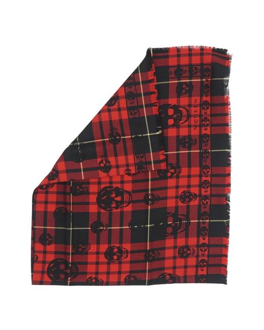 McQueen Red Winter Scarves for men