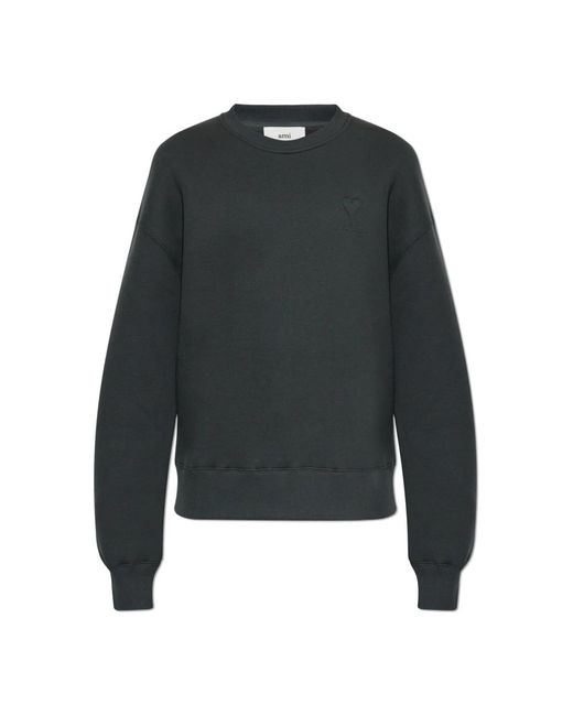 AMI Hoodies & Sweatvesten ,Grijs ,Katoen Sweatshirt Met Logo in het Gray