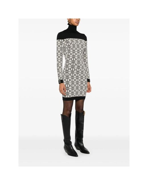Elisabetta Franchi Black Knitted Dresses
