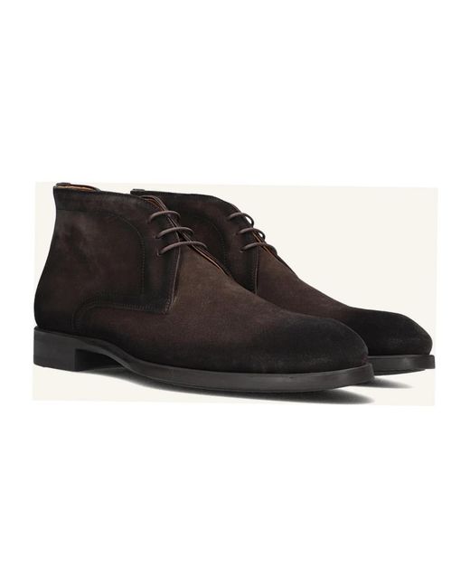 Magnanni Shoes Black Lace-Up Boots for men