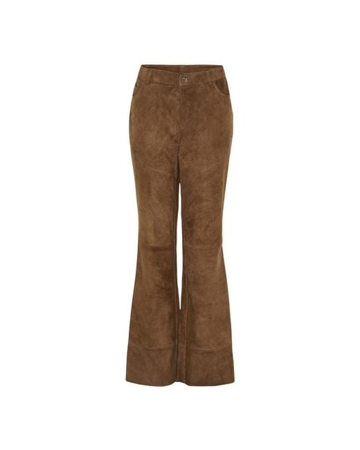 Notyz Brown Leather Trousers