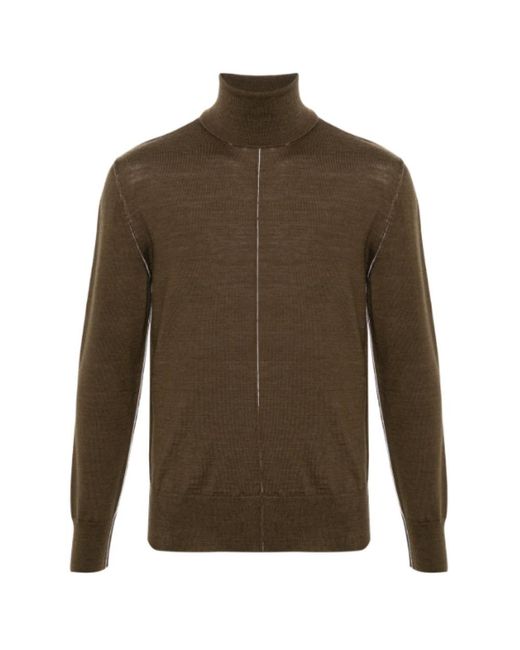 MM6 by Maison Margiela Green MM6 Maison Margiela Khaki Turtleneck Sweater for men