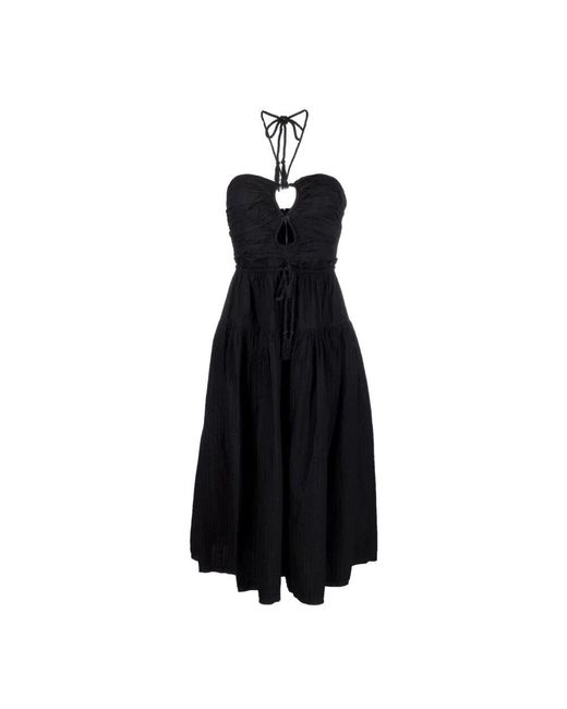 Ulla Johnson Black Schwarzes maxikleid,casual maxikleid in beige baumwolle