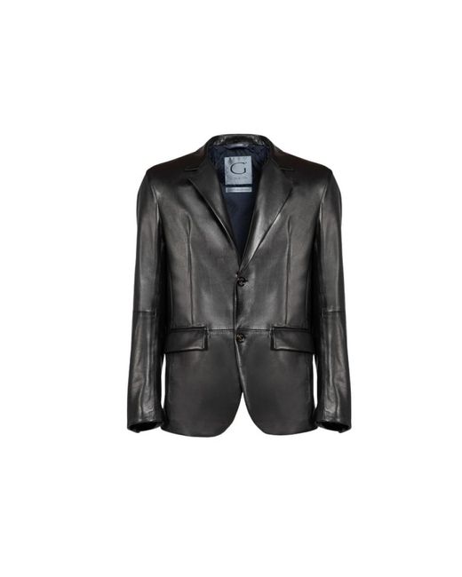 Gimo's Black Leather Jackets for men