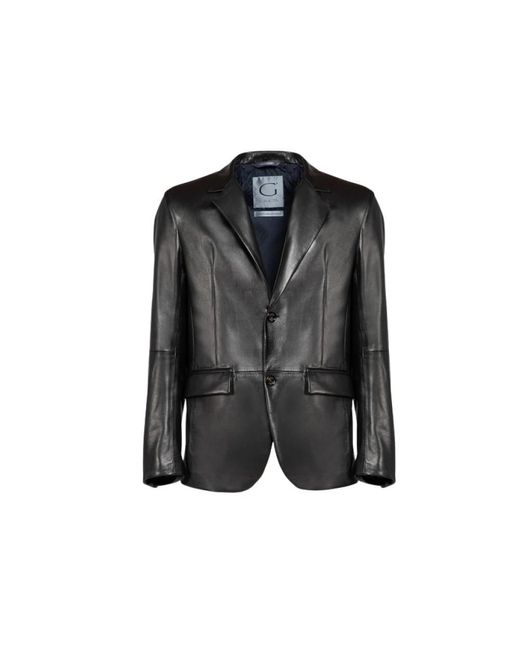 Gimo's Black Leather Jackets for men