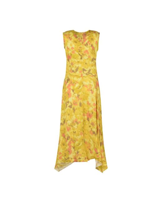 Acne Yellow Midi Dresses